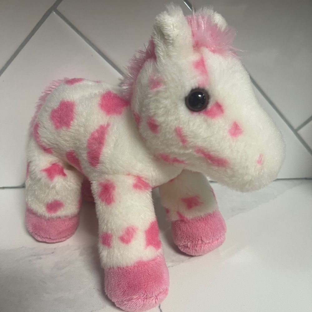Aurora Pink Painted Horse Plush Toy